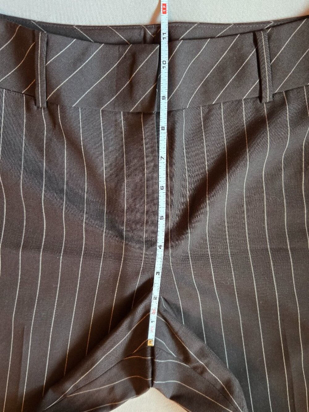 LOFT Laura Fit Brown Pinstripe Wool Blend Trouser Pants Size 8 Workwear Career - Picture 10 of 15